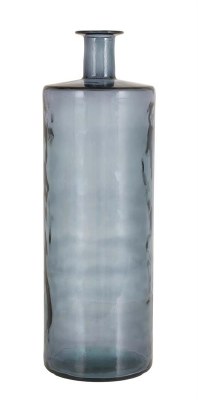 30" Blue Glass Cylinder Vase