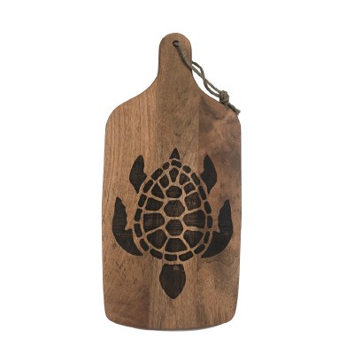 8" x 18" Brown Wood Sea Turtle Cutting Board