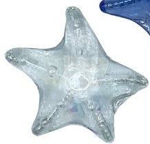 3" Clear Iridescent Glass Starfish