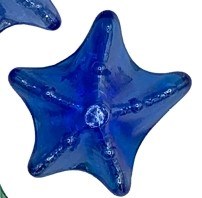 3" Dark Blue Iridescent Glass Starfish