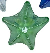 3" Green Iridescent Glass Starfish