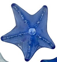 3" Light Blue Iridescent Glass Starfish