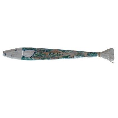 38" Turquoise and White Fish