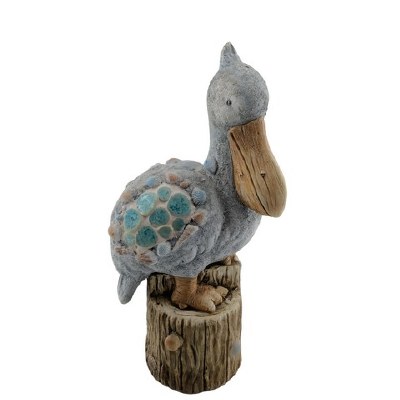20" Blue Pelican Standing on a Piling Statue