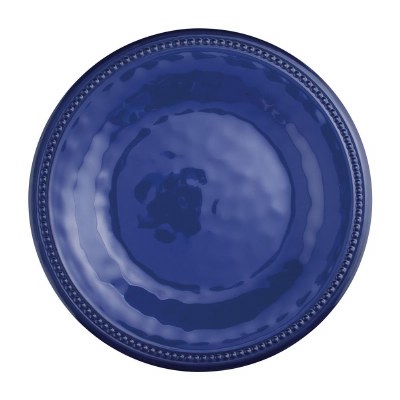 11" Round Blue Beaded Melamine Plate
