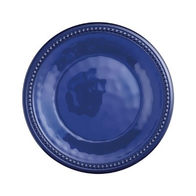 8.5" Round Blue Beaded Melamine Plate