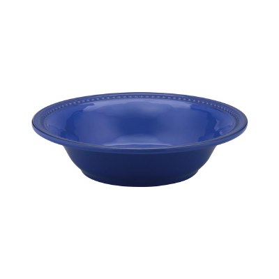 8" Round Blue Beaded Melamine Bowl
