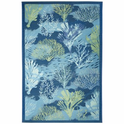 3.3' x 4.11' Marina Coral Garden Indoor/Outdoor Rug