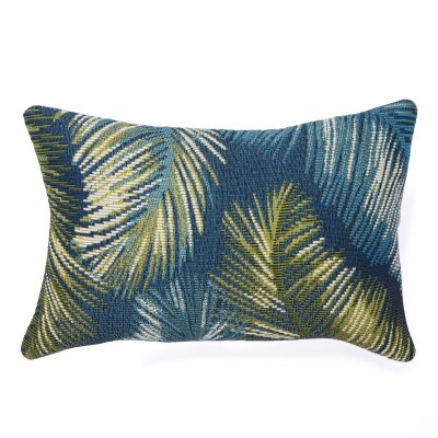 12" x 18" Navy Palm Fronds Decorative Indoor/Outdoor Pillow