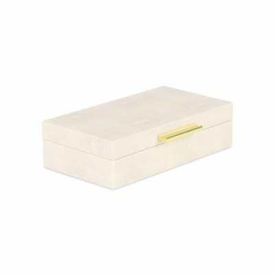 6" x 10" Cream Textured Box With a Gold Handle