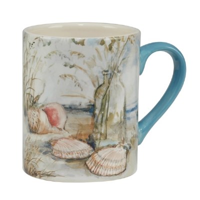 14 Oz Conch Shell Coastal Landscape Ceramic Mug
