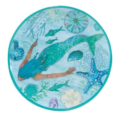 14" Round Serene Seas Melamine Mermaid Platter