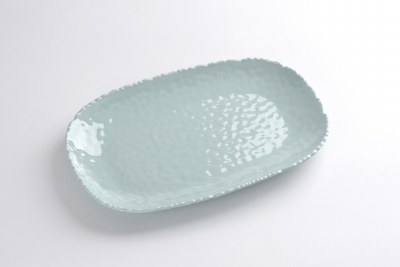 9" x 14" Blue Textured Melamine Platter by Pampa Bay