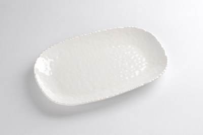 9" x 14" White Textured Melamine Platter by Pampa Bay