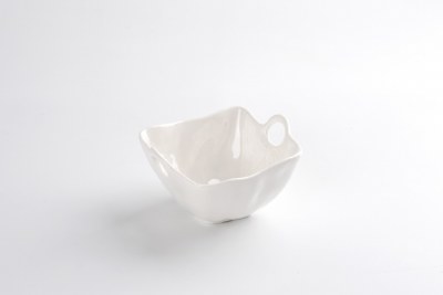 5" Sq White Handle Melamine Bowl by Pampa Bay