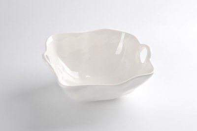 8" Sq White Handle Melamine Bowl by Pampa Bay