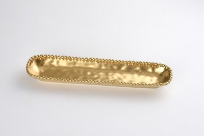3" x 14" Matte Gold Cracker Tray by Pammpa Bay