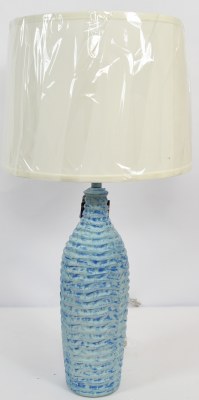 31" Gray and Blue Grooves Table Lamp