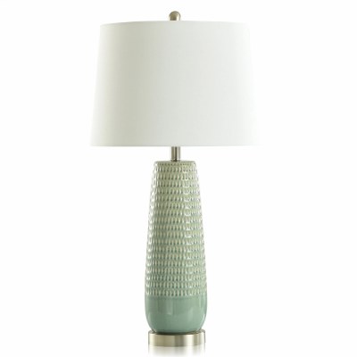 29" Green Textured Ceramic Table Lamp