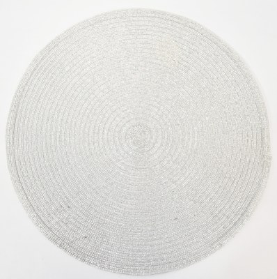 15" Round Silver Metallic Placemat