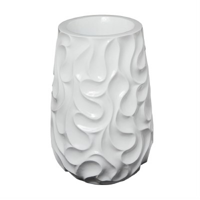 24" White Polyresin Squiggle Vase