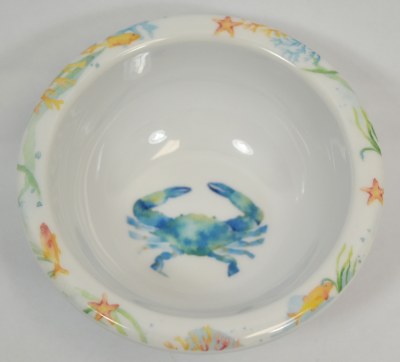 3" Round Mini Crab Sea Serenade Melamine Bowl