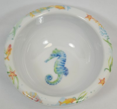 3" Round Mini Seahorse Sea Serenade Melamine Bowl