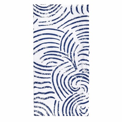 26" x 18" Blue Line Waves Kitchen Towel