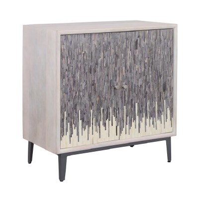 35" Two Door Gray and White Mosaic Cabinet