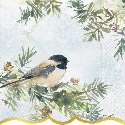 Chickadees in the Snow Lunch Napkins