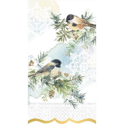 Chickadees in the Snow Guest Towels