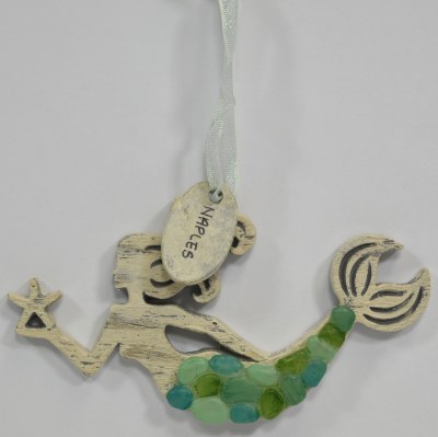 3" Naples Wood Mermaid Ornament