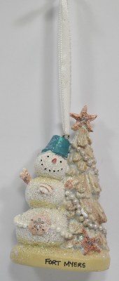 4" Fort Myers Polyresin Sandman With a Tree Ornament