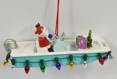 Naples Santa Driving a Boat Polyresin Ornament