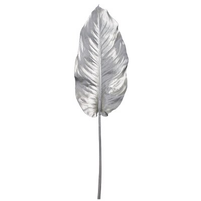 39" Faux Silver Large Tropical Leaf