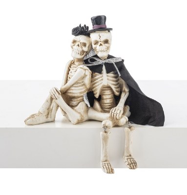 6" Skeleton Couple Shelf Sitter