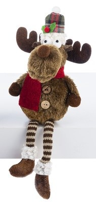 11" Red Scarf Moose Plush