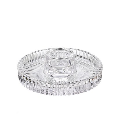 4" Round Clear Glass Taper Holder