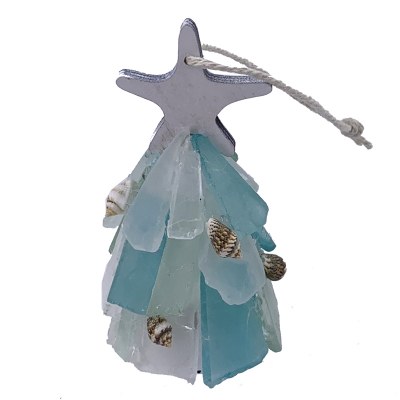 4" Seaglass Tree Ornament