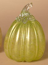 6" Green Glass Pumpkin