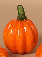 3" Tall Glass Orange Pumpkin