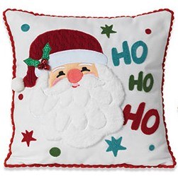 16" Sq Santa Face Decorative Christmas Pillow