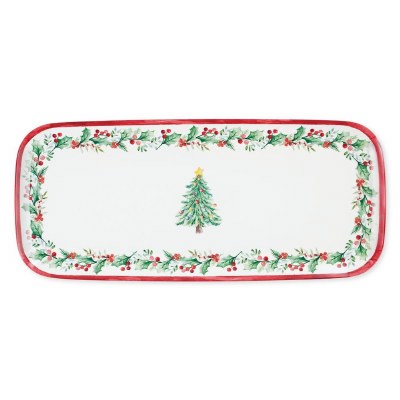 7" x 15" Rectangle Christmas Tree Pattern Melamine Tray