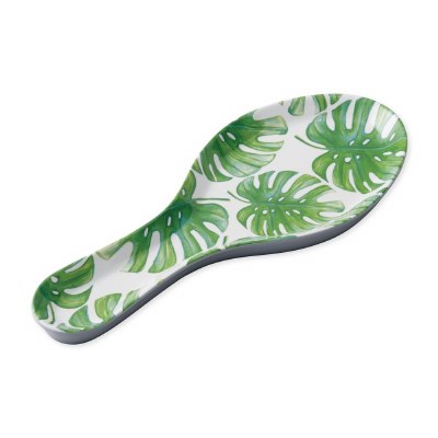 10" Monstera Leaf Pattern Melamine Spoon Rest