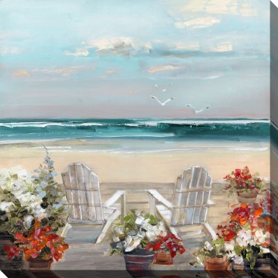 24" Sq Summer Sea Breeze Coastal Canvas