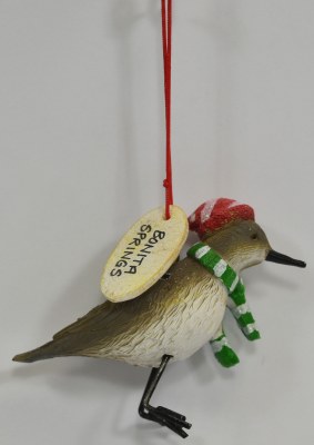 Bonita Springs Sandpiper Wearing a Hat and Scarf Ornament