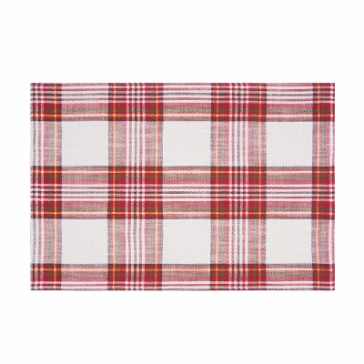 13" x 19" Red, Green, and White Plaid Placemat