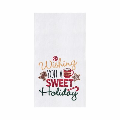27" x 18" "Wishing You a Sweet Holiday" Flour Sack Kitchen Towel