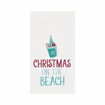 27" x 18" "Christmas on the Beach" Waffle Weave Kitchen Towel