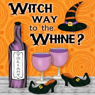 5" Square "Witch Way to the Whine" Beverage Napkins